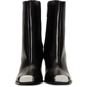 CALVIN KLEIN 205W39NYC Wilamiona Metal-Trimmed Leather Ankle Boot